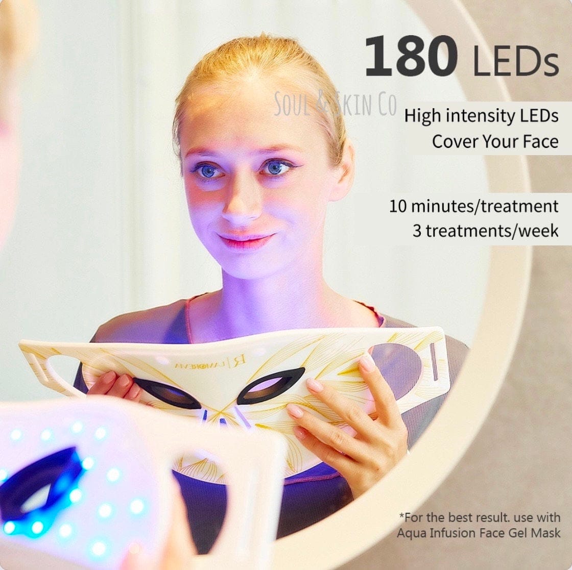 LAMOREVIA Silicon 180 LED Beauty Face Mask 祛痘印紅光面罩美容儀 光子嫩膚 淨白緊緻 光學美容儀